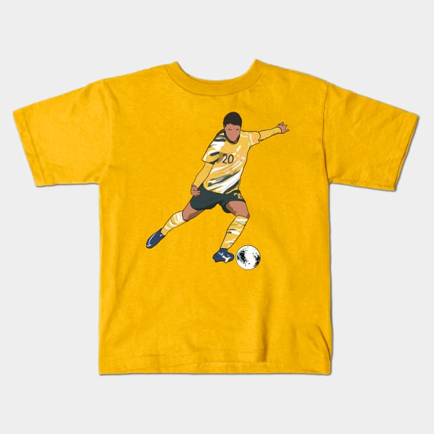 Sam Kerr Australia Matildas Kids T-Shirt by Hevding